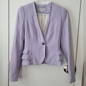 H&M Lavender Ruffle Blazer Jacket